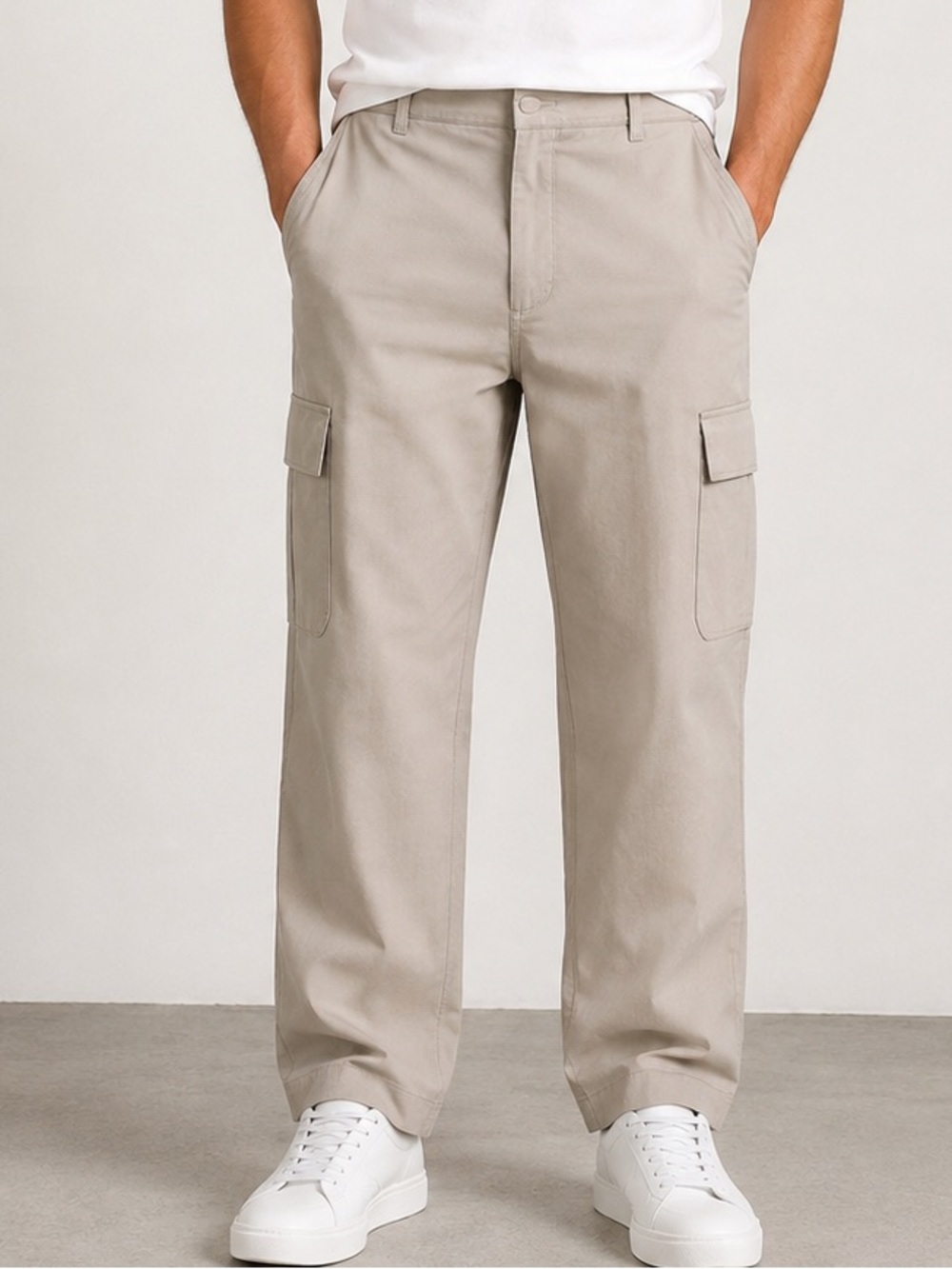 Alfani Men’s refined Stretch Cargo Pants Beige Heather 34W 30L NWT